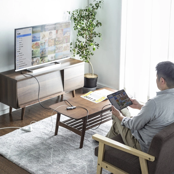 USB Type-Cマルチ変換アダプタ（HDMI＋LAN付・ケーブル1m） USB-3TCHLP7S-1