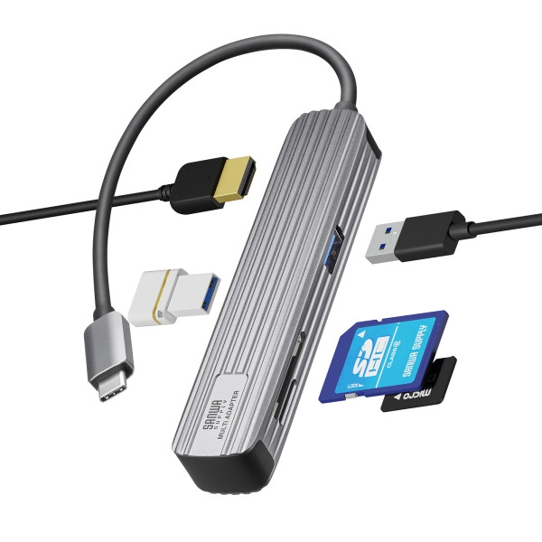 USB Type-Cマルチ変換アダプタ(HDMI+カードリーダー付き) USB-3TCHC5S