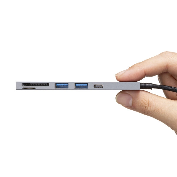 USB 5Gbps 3ポート スリム ハブ（カードリーダー付き・Type-C接続） USB-3TCHC21MS