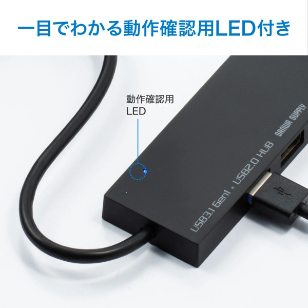 USB3.1+2.0コンボハブ　カードリーダー付き（ホワイト） USB-3HC316WN