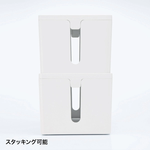 ケーブル&タップ収納ボックス(Mサイズ・ホワイト) CB-BOXP2WN2