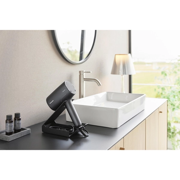 【tower】収納付きドライヤー&ヘアーアイロンスタンド タワー ブラック