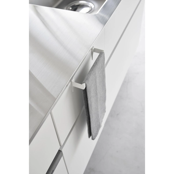 【Plate】滑り落ち防止キッチンタオルハンガーバー プレート ホワイト