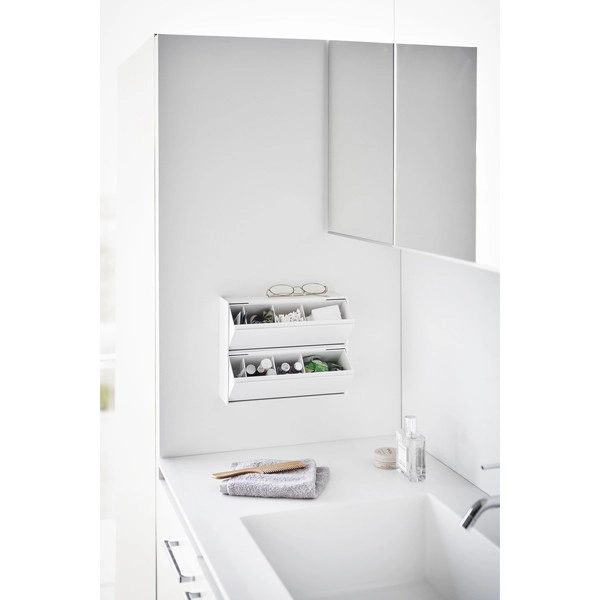 【tower】ウォール洗面収納ケース タワー 石こうボード壁対応 ホワイト