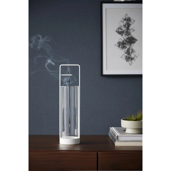 【tower】お香スタンド タワー 灰飛び防止カバー付き ホワイト