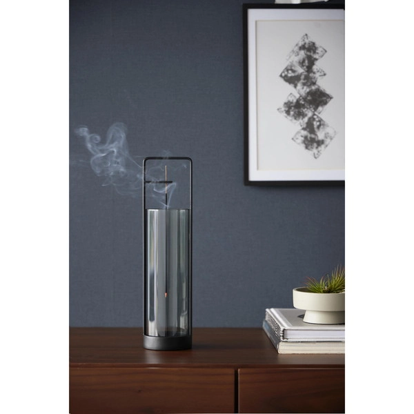 【tower】お香スタンド タワー 灰飛び防止カバー付き ブラック