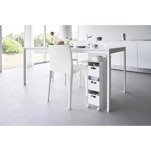 【tower】収納バスケットワゴン タワー 3段 ホワイト