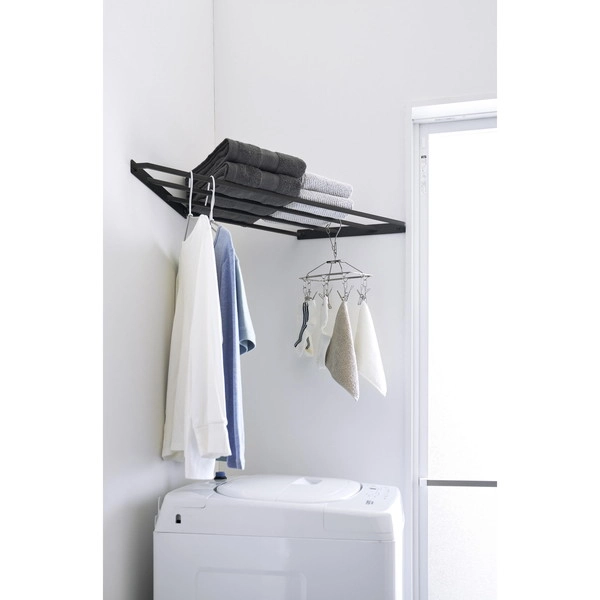 【tower】コーナーハンガーラック タワー 石こうボード壁対応 ブラック