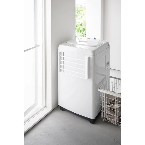 【tower】使いやすい高さに開くマグネット洗濯機横折り畳み棚 タワー ホワイト