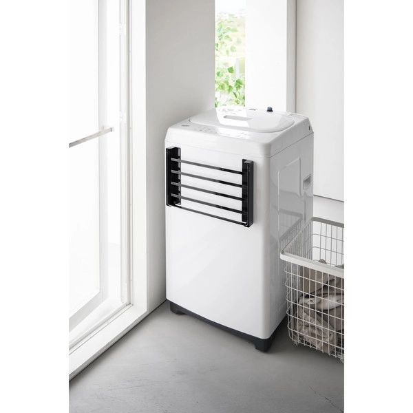 【tower】使いやすい高さに開くマグネット洗濯機横折り畳み棚 タワー ブラック