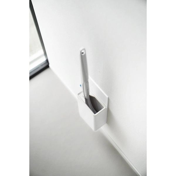 【Plate】ウォール流せるトイレブラシホルダー プレート 石こうボード壁対応 ホワイト
