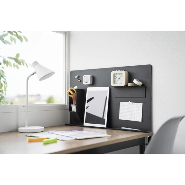 【tower】デスク横トレー付きスチールパネル タワー ブラック