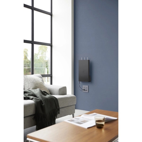 【tower】ウォール隠せるルーター収納 タワー Lサイズ 石こうボード壁対応 ブラック