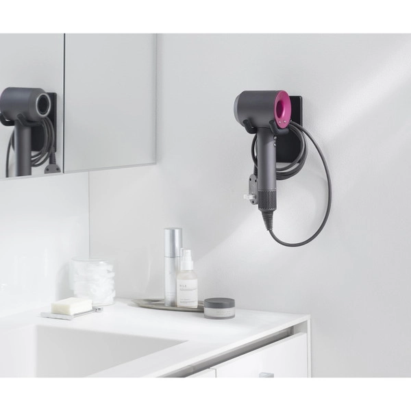 【tower】ウォール角度調節ドライヤーホルダー タワー 石こうボード壁対応 ブラック