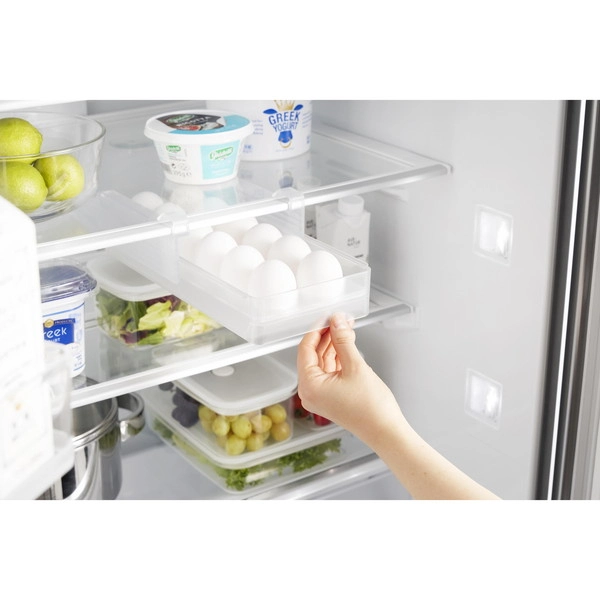 【tower】冷蔵庫中棚下高さ調節卵ラック タワー S ホワイト