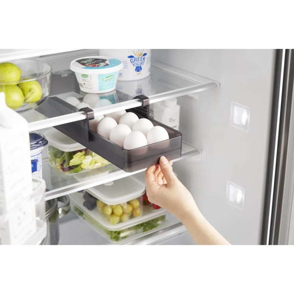 【tower】冷蔵庫中棚下高さ調節卵ラック タワー S ブラック