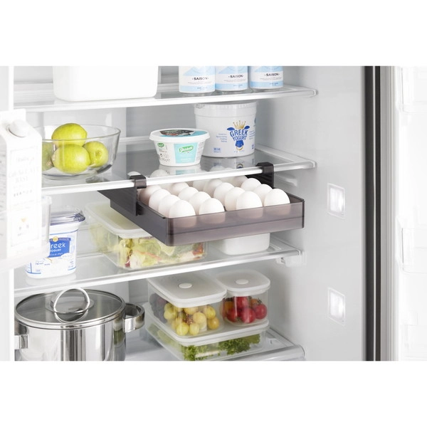 【tower】冷蔵庫中棚下高さ調節卵ラック タワー L ブラック