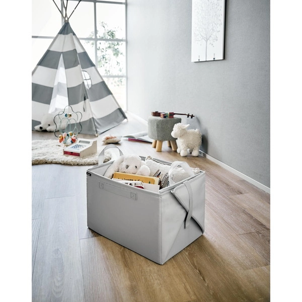 【tower】プレイマットにもなるおもちゃ収納 タワー ライトグレー