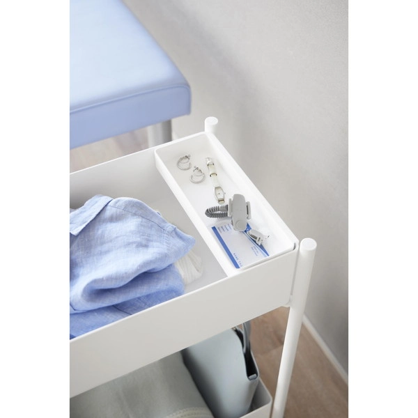 【tower】小物トレー付き収納ワゴン 2段 タワー ホワイト