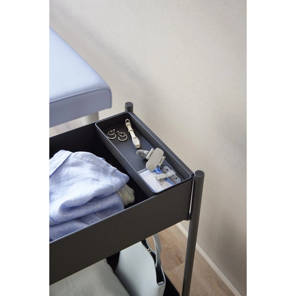 【tower】小物トレー付き収納ワゴン 2段 タワー ブラック