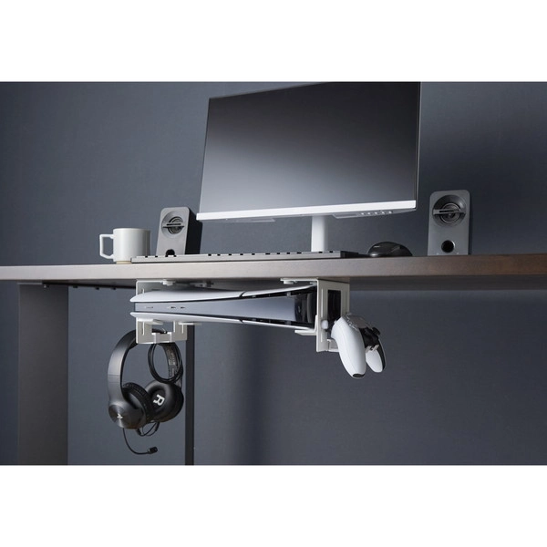 【smart】可動式デスク下ゲーム機ホルダー スマート ホワイト