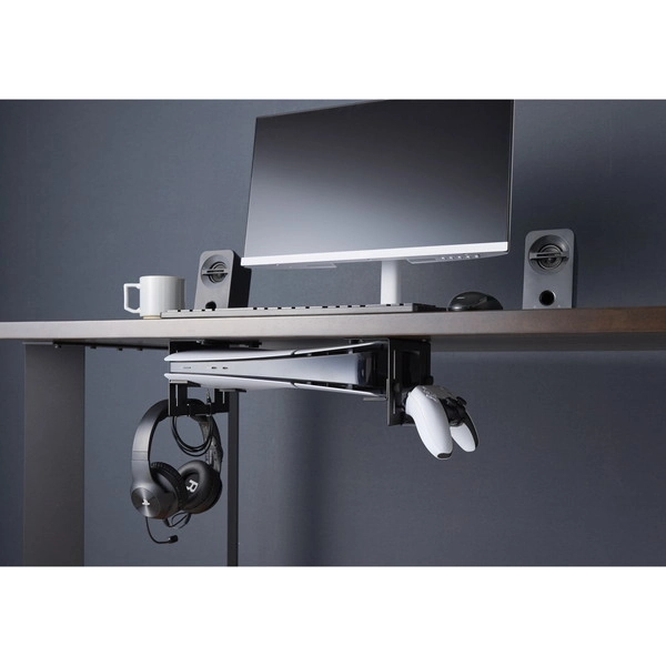 【smart】可動式デスク下ゲーム機ホルダー スマート ブラック