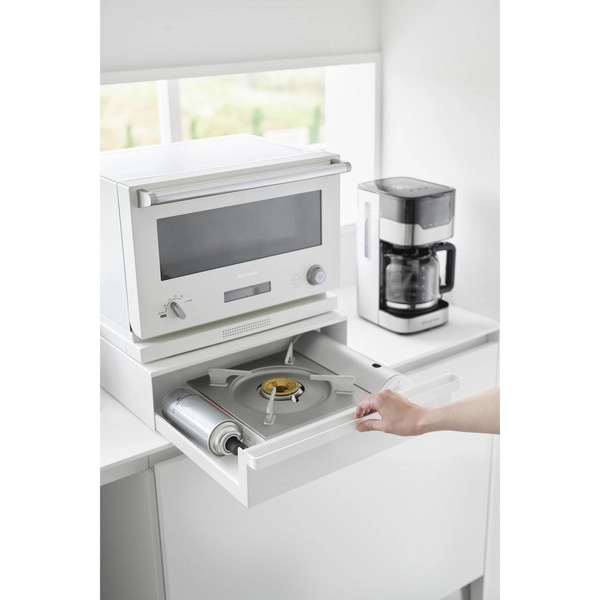 【tower】カセットコンロが入る家電下ラック タワー 1段 ホワイト