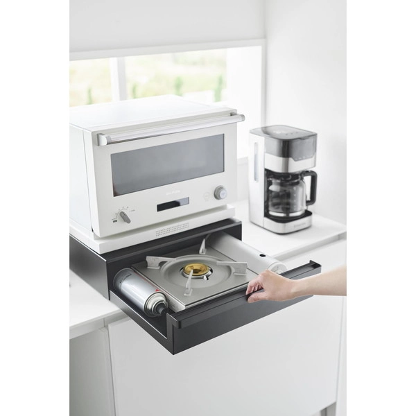 【tower】カセットコンロが入る家電下ラック タワー 1段 ブラック