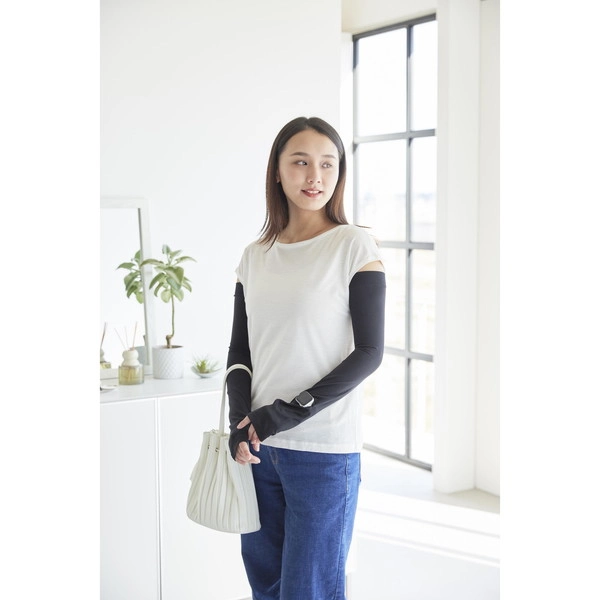 【tower】リバーシブルで使えるアームカバー タワー ブラック