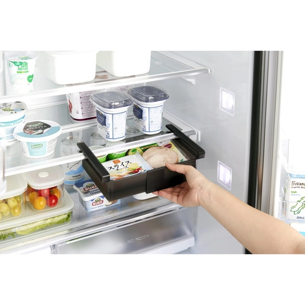 【tower】冷蔵庫中棚下伸縮ラック タワー ブラック