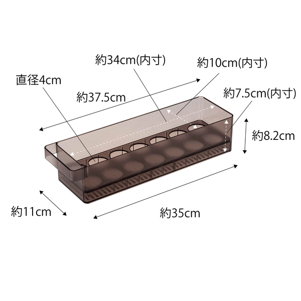 【tower】冷蔵庫中卵ケース タワー (ブラック)