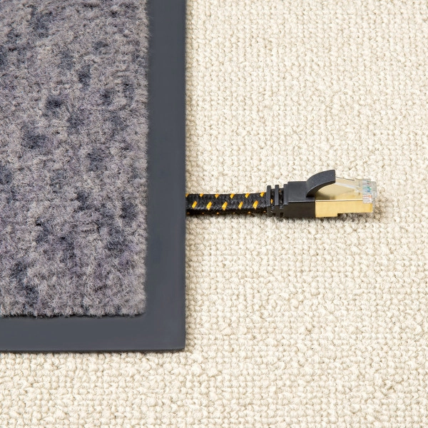 カテゴリ8メッシュフラットLANケーブル KB-T8MEFL-01BK