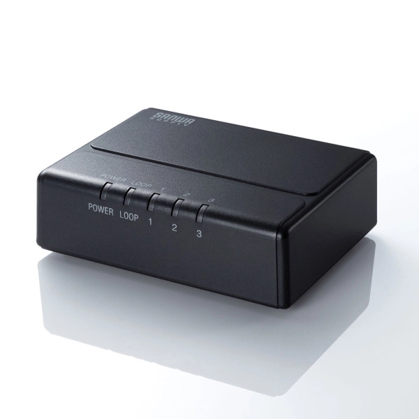 ギガビット対応 スイッチングハブ(3ポート・マグネット付き) LAN-GIGAP301BK