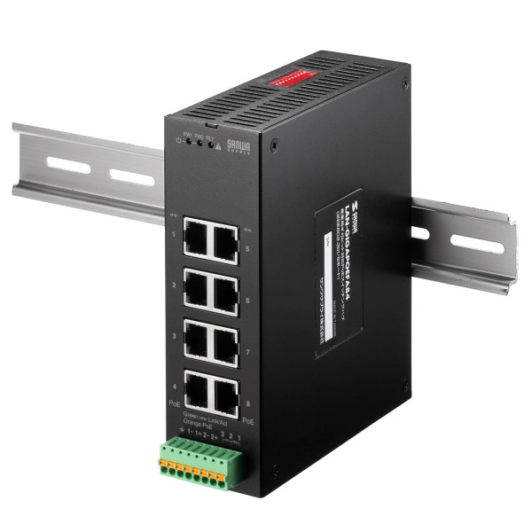 産業用ギガビット対応PoEスイッチングハブ(IEEE802.3bt/8ポート) LAN-GIGAPOEFA84