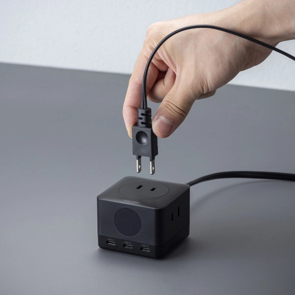 PD67W USB-C×3GaN窒化ガリウム 充電機能付き3個口タップ TAP-B111C3BK