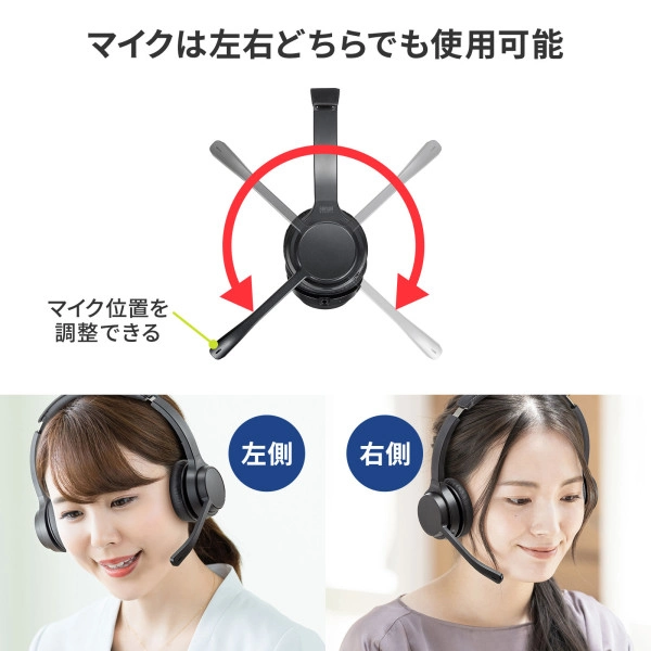 Bluetoothヘッドセット（両耳タイプ・単一指向性） MM-BTSH62BK