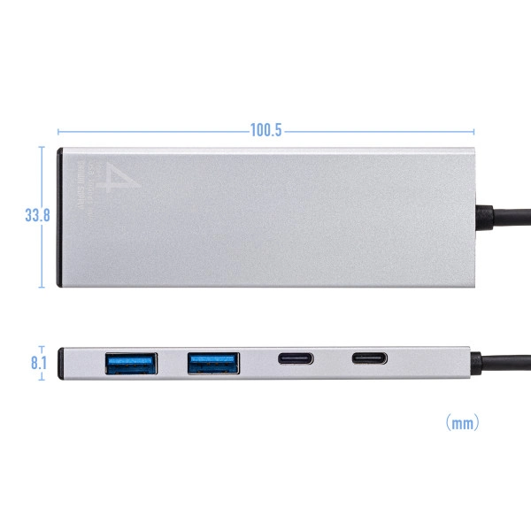 USB 10Gbps Type-C ハブ（USB Type-C×2ポート・USB A×2ポート） USB-10TC14SV