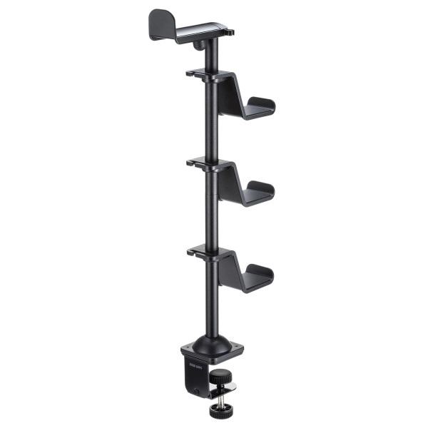 クランプ付きゲームコントローラースタンド(ヘッドフォンホルダー付・ブラック) JY-STN2BK