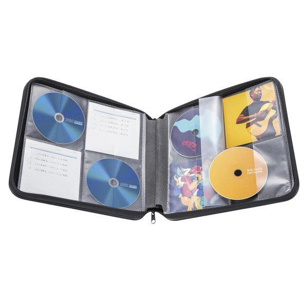 CDジャケット収納対応セミハードケース（160枚収納・ブラック） FCD-WLBD160BBK
