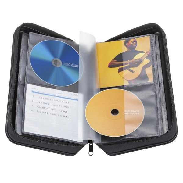 CDジャケット収納対応セミハードケース（96枚収納・ブラック） FCD-WLBD96BBK