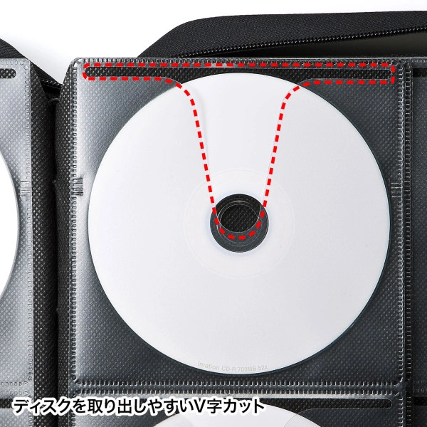 DVD・CDセミハードケース（96枚収納・ブラック） FCD-WL96BK