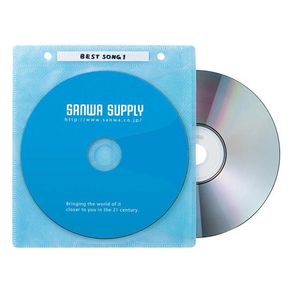 DVD・CD不織布ケース（リング穴付き・100枚入り・5色ミックス） FCD-FR100MXN