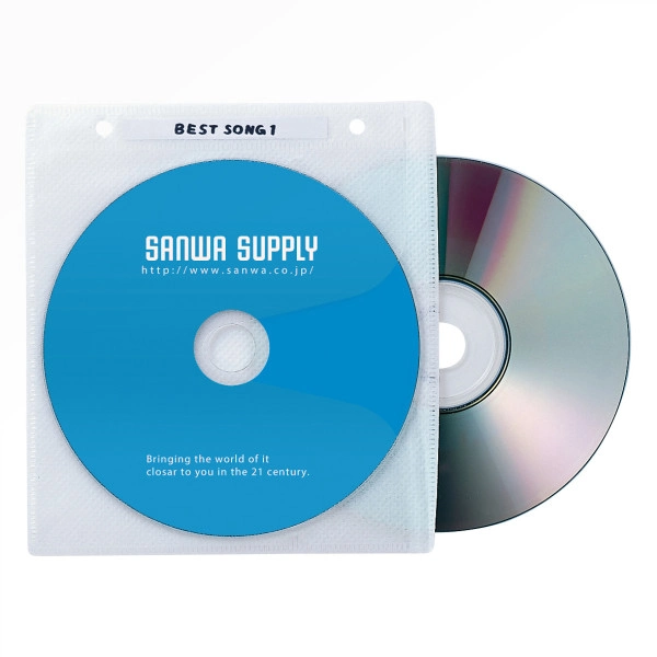 DVD・CD不織布ケース（リング穴付き・50枚入り・ホワイト） FCD-FR50WN
