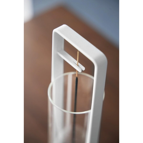 【tower】お香スタンド タワー 灰飛び防止カバー付き ホワイト