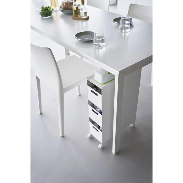 【tower】収納バスケットワゴン タワー 3段 ホワイト