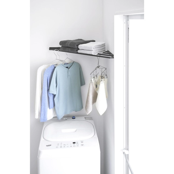 【tower】コーナーハンガーラック タワー 石こうボード壁対応 ブラック