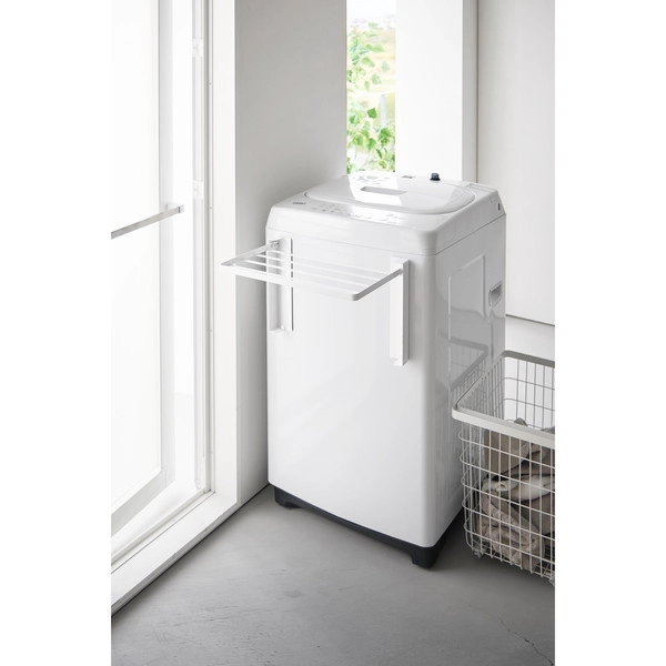 【tower】使いやすい高さに開くマグネット洗濯機横折り畳み棚 タワー ホワイト
