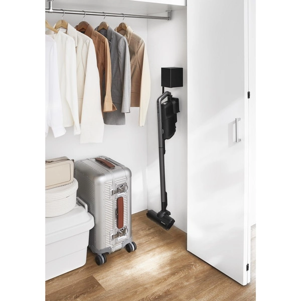 【tower】ウォール収納付きコードレスクリーナーホルダー タワー 石こうボード壁対応 ブラック