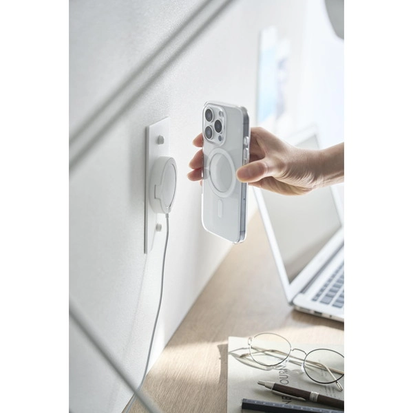 【tower】ウォールスマートフォン充電ホルダー タワー 石こうボード壁対応 ホワイト
