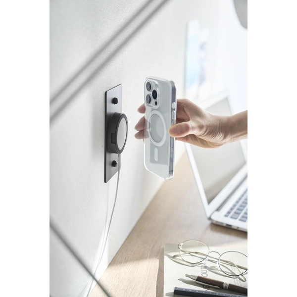 【tower】ウォールスマートフォン充電ホルダー タワー 石こうボード壁対応 ブラック